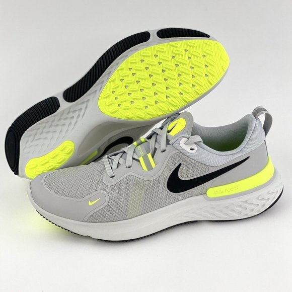 NEW Nike React Miller Grey Neon Green Men's Running Shoes Sneakers Yellow - Picture 2 of 12
